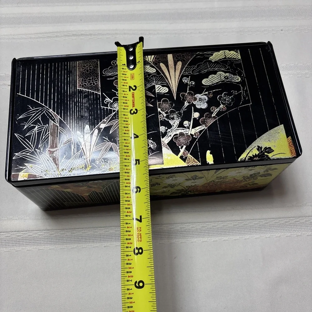 Vintage Tissue Box Holder With Flip Up Mirror Floral Design Made In Japan